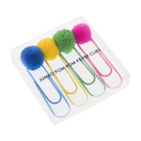 Set of 4 Colourful Pom pom Jumbo Paper Clips by Pompom Galore